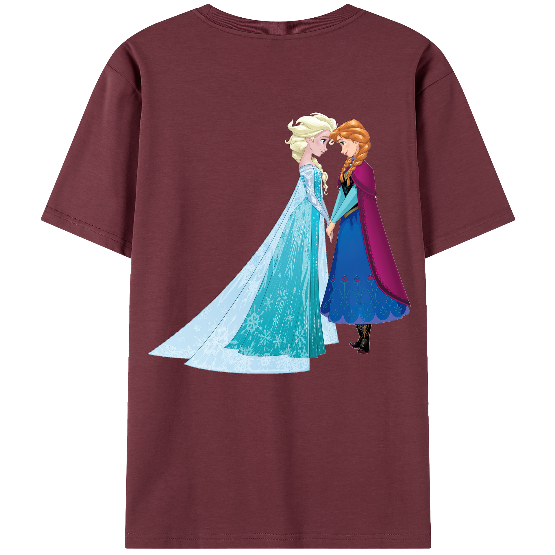 （画像用） アナと雪の女王 アンナ エルサ Frozen Anna Elsa 綿100％半袖Tシャツ（背面プリント）